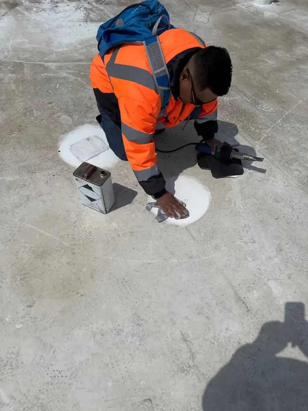 Flashing and seam work in AmeriPlex Indianapolis