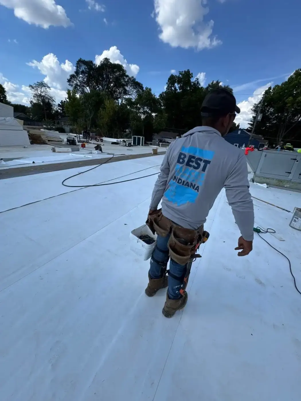 Commercial roof inspection documented in AmeriPlex Indianapolis