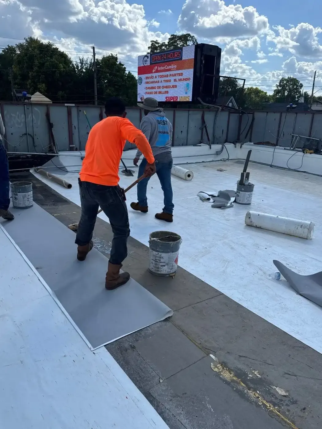 Storm damage documentation on a AmeriPlex Indianapolis commercial building
